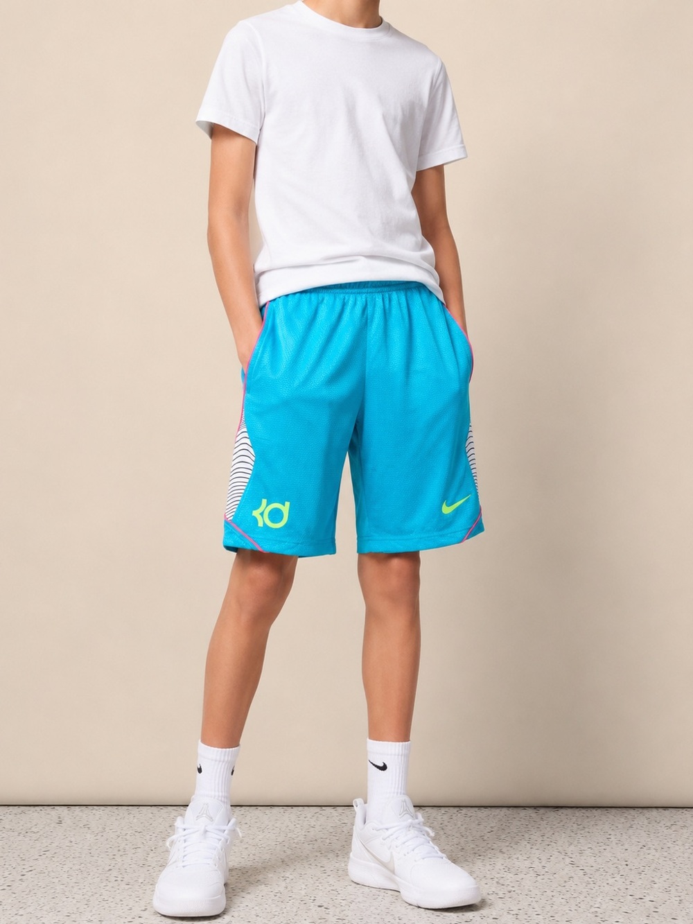 Nike KD Boys Dri-FIT Mesh Basketball Shorts Blue Size M